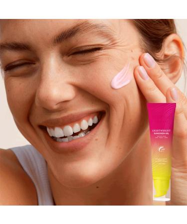 Pink Sunscreen Gel SPF 50+ PA+++ Lightweight Pink-Toned Sun Protection for Glowing Skin Broad-Spectrum Hydrating Non-Greasy Formula 1.7 fl.oz (1PC) - Buy Online on GoSupps.com