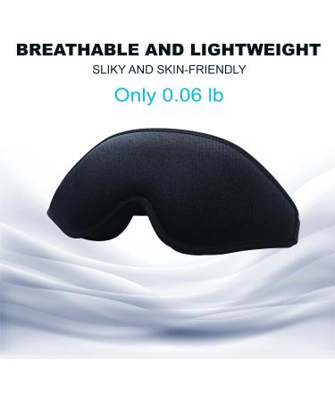 3D Contoured Sleep Eye Mask for Men and Women - 100% Light Blockout, Adjustable Strap, Soft Comfort Eye Shade - Perfect for Sleep, Travel, Yoga, and Eyelash Extensions - Black - Buy Online on GoSupps.com