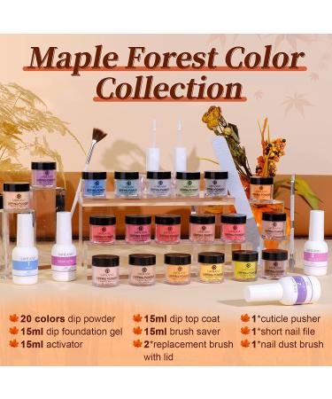 Saviland Dip Powder Nail Kit- 20 Colors for Fall Nail Art | Base&Top Coat, Activator, Brush Saver | French & Halloween Nails Design | Manicure Tool Set - Buy Online on GoSupps.com