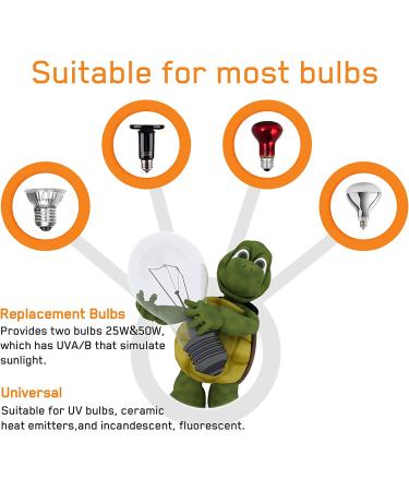 Adjustable Reptile Heat Lamp with Clamp | UVA/UVB Light Bulb Included | Dimmable Switch | 25W/50W | Ideal for Aquariums | 360 Rotatable Clip - Buy Online on GoSupps.com