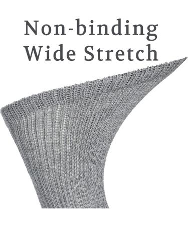 LIN PERFORMANCE Diabetic Crew Socks - Non-Binding Top Cushion Sole 6 Pairs for Men & Women (Large Light Grey Heather 10-13 - Buy Online on GoSupps.com