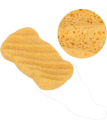 Facial Sponge Cleansing Sponge Konjac Sponge Made of Vegetable Fiber Clay Sponges for Sensitive Skin Normal Dirty Peeling Bath Sponge Dry Condition Long Wave (Ginger Yellow) - Buy Online on GoSupps.com