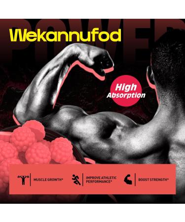 Wekannufod Creatine Monohydrate Gummies for Men & Women 5000MG Creatine Gummy Sugar Free. Boost Focus Strength and Endurance Anti-Melting Formula Vegan Gluten-Free Non-GMO (Strawberry 90 ct) - Buy Online on GoSupps.com