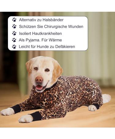 AXCIMOND Dog Recovery Suit for Dogs - Post-Surgery Bodies for Male & Female | Long-Sleeved Wound Protection | 6XL Leopard Design - Buy Online on GoSupps.com