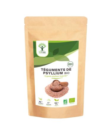 Psyllium Blond Bio - Bioptimal - Teguments de Psyllium - Husk Raw - Cosse non moulue - Riche en Fibre - Digestion Transit Coupe Faim - Origine Inde - Conditionn en France - Certifi Ecocert - 500g 500 g (Lot de 1)