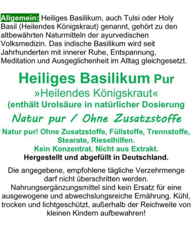 Buy Tulsi Basil 360 Capsules | Pure Ayurvedic Holy Basil for Meditation & Relaxation | Natural Additive-Free Indian Royal Herb - Buy Online on GoSupps.com