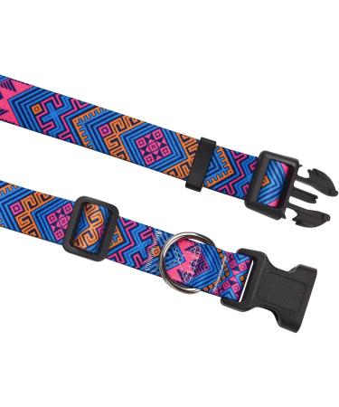 Mihqy Adjustable Dog Collar - Soft Bohemian Design for All Sizes | Comfortable Floral & Geometric Patterns - Perfect for Small Medium & Large Dogs (Neck 38-63 cm Width 2.5 cm) - Buy Online on GoSupps.com