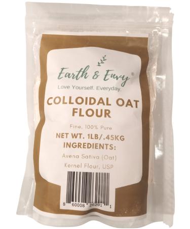 Earth & Envy Colloidal Oatmeal Flour 1.3LB - Organic - USP Grade - Bulk Oatmeal Powder - Great for Soapmaking - Soothes Eczema - Cosmetic Additive - Bath Bombs - Bath Salts