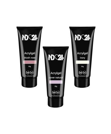 Poly Acrylic Gel Tube Set - Babyboomer Blush Rose Cover Natural & Ivory (3x30g) | International Shipping Available - Buy Online on GoSupps.com