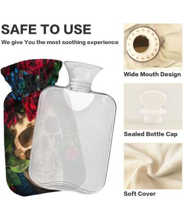 Naanle Mexican Skull-Rose Heat Bottle | 2L Transparent Hot Water Bottle for Pain Relief Hand & Feet Therapy Heat & Cold Therapy - Buy Online on GoSupps.com