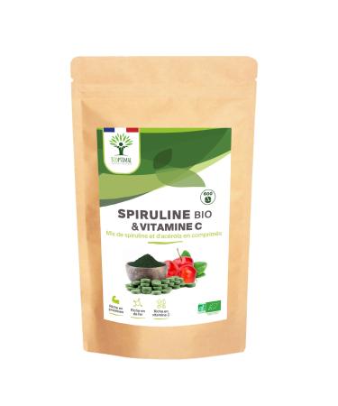 Spiruline + Ac rola Bio - Compl ment Alimentaire - Enrichi En Vit. C et Magn sium - Meilleure Absorption Du Fer - Energie Immunit - 500mg - Fabriqu En France - Certification Ecocert - 600 Comprim s 600 unit (Lot de 1)