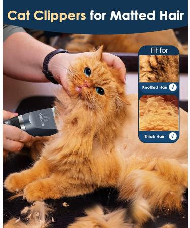 Oneisall Cat Grooming Clippers for Matted Hair - 2-Speed Cordless Pet Trimmer Kit - Low Noise Clipper for Dogs, Cats, Animals (Blue) - Buy Online on GoSupps.com
