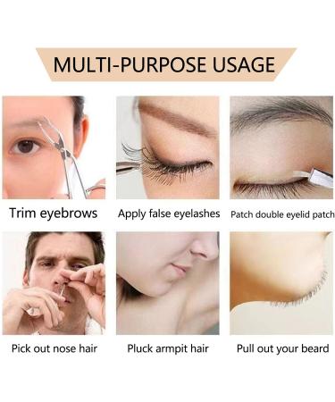 Professional Scissor Handle Tweezer Stainless Steel Scissors Shaped Tweezers Slant Flat Tip Scissor Tweezer for Women and Men (Silver) - Buy Online on GoSupps.com