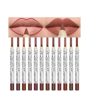 Matte Lip Liner Pencil Professional Long Lasting Lip Liner Pencil Waterproof Lip Liners Pack of 12