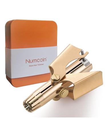 Gold Nose Hair Trimmer for Men Nose Trimmer for Men Nose Trimmer Manual Waterproof Hypoallergenic Smooth Trimming with Twelve Double-Edged Blades