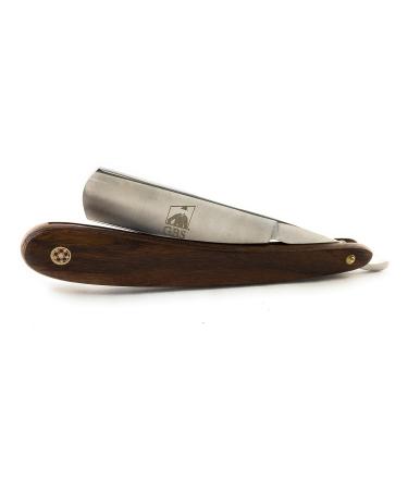 G.B.S Natural Wood Finish Straight Razor - 5/8" Shaving Razor with Dark Wooden Handle & Stainless Steel for Beard Shaping - Premium Quality - Buy Online on GoSupps.com