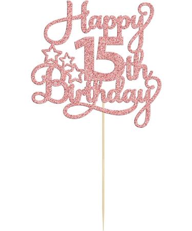 1 Pack Happy 15th Birthday Cake Topper Rose Gold Glitter Mis Quince 15 Cheers to 15 Years Old Birthday Cake Pick for Celebrating 15th Birthday Anniversary Party Cake Decorations Supplies Rose Gold 15 - Buy Online on GoSupps.com
