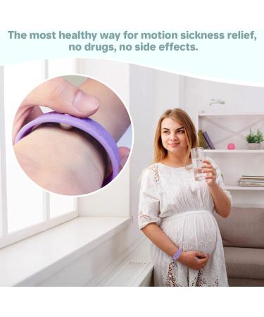 Travel Acupressure Bracelets for Nausea Relief - Purple Pair for Morning Sickness Seasickness & Motion Sickness - Buy Online on GoSupps.com