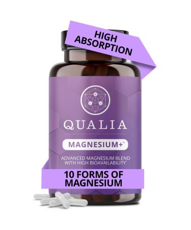 Qualia Magnesium+ | Doctor-Formulated. Premium Formula | High Bioavailability | 10 Forms of Magnesium & 70+ Minerals | Relaxed Mood restful Sleep & Exercise Recovery 56 Count (Pack of 1)