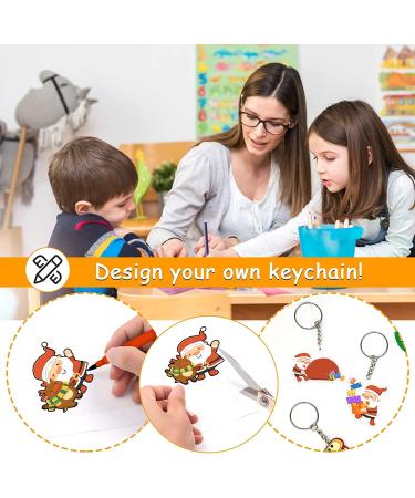 OFNMY 125 Piece Heat Shrink Plastic Sheet Kit for Kids Creative Craft Making - Includes Shrinky Art Paper and Keychains for Homemade Shrinky Dinks and Handprint Keychains - Perfect for Christmas Gifts - Buy Online on GoSupps.com