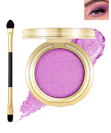 Pink Glitter Eyeshadow Pearl Shimmer Eye Shadow Palette with Brush Longwear Waterproof Cream Eyeshadow High Pigmented Ultra-Blendable Sparkly Single Highlighter Makeup Sombras Para Ojos Con Brillo-02 02# Rose Pink