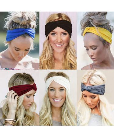 6pcs Boho Headbands for Women | Elastic Twisted Knot Hair Accessories for Girls - Stylish & Comfortable - Buy Online on GoSupps.com