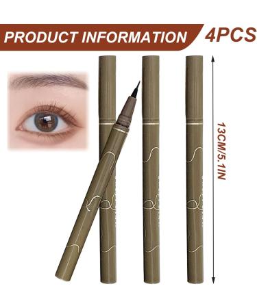 Stylo Eyeliner Imperm able 4Pcs Pointe Fine 0 05mm Eyeliner Marron Anti-taches Liquide Longue Dur e pour Le Maquillage Quotidien Naturel Aegyo Sal Brun Fonc Marron fonc  - Buy Online on GoSupps.com