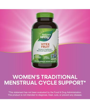 Nature's Way Vitex Fruit 400 mg | 320 Vegan Capsules for Hormonal Balance - Buy Online on GoSupps.com