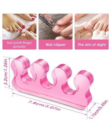 Molain 8 Pack Gel Nail Polish Toe Spacers - Silicone Separators for Overlapping Toes Hammer Toe Relief - Transparent Pink Blue & Purple - Buy Online on GoSupps.com