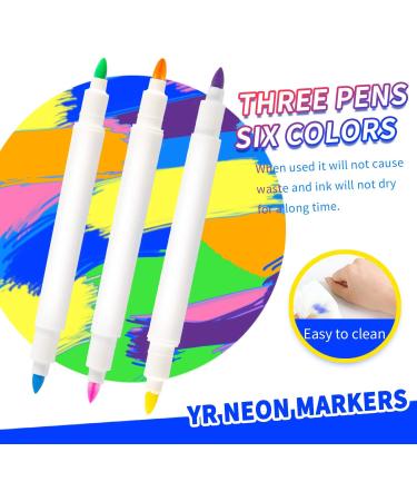 YR Dual Sided Neon Pens - 12 Pack for Light Up LED Board | Neon Markers for Drawing, Sketching, and Writing on Learning Tablets - Buy Online on GoSupps.com
