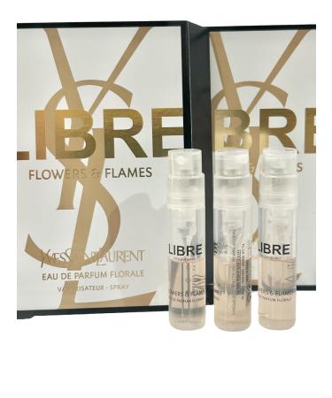 YVES SAINT LAURENT YSL Libre FLOWERS & FLAMES EDP Sample Women Perfume 1.2 ml / 0.04 oz - set of 3 - Buy Online on GoSupps.com