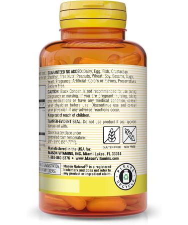 Mason Natural Black Cohosh Alleviates Hot Flashes & Night Sweats Restores Hormonal Balance Herbal Supplement Beige 60 Count Pack of 3 - Buy Online on GoSupps.com