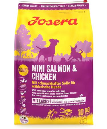 JOSERA Mini Salmon & Chicken (1 x 10 kg) | Super Premium Dry Food with Small Bites | Ideal for Small Dogs | with Delicious Wet Gravy Powder | 1 Pack - Buy Online on GoSupps.com