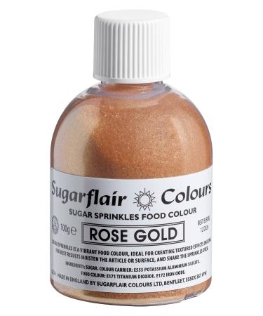 Sugarflair Rose Gold Edible Glitter Sugar Sprinkles - for Cake Decorating Sprinkle on Cakes Cupcakes Treats Desserts Ice Cream and Deserts - 100g
