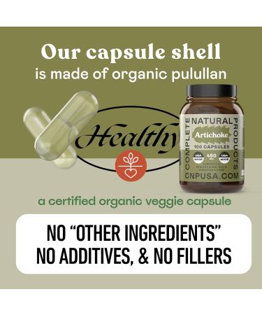 Complete Natural Products Organic Artichoke Capsules 450mg | Vegetarian Plant-Based Herbal Supplement for Liver & Digestive Support - Buy Online on GoSupps.com