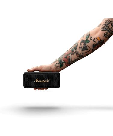 Marshall Emberton Bluetooth Portable Speaker in Black & Brass - Premium Sound Quality - Buy Online on GoSupps.com