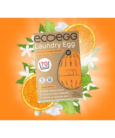 Ecoegg Laundry Egg - Orange Blossom | Non-Bio Detergent Replacement for Sensitive Skin | Phosphate & Bleach-Free | 70 Washes - Buy Online on GoSupps.com