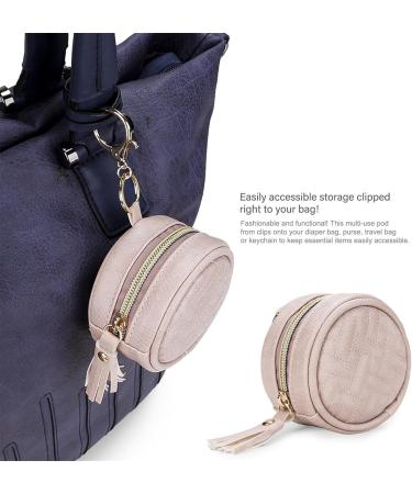 Halatua Pacifier Bag | Pink Binky Clip & Diaper Bag Pouch for Girls | Zippered Stroller Accessory Wallet - Buy Online on GoSupps.com