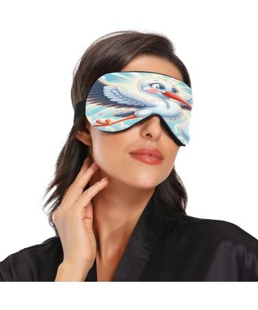 Light Blocking Sleep Mask - White Stork Eye Mask for Baby Showers | Adjustable Soft Blindfold for Men & Women | Ideal for Travel Naps & Work - Buy Online on GoSupps.com