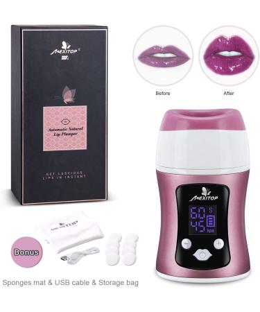 Lip Plumper - Automatic Intelligent Control Lips Sucker Booster | USB Rechargeable Lip Filler with Digital Display & Bonus Sponge Pad - Enhance Your Lips Effortlessly - Buy Online on GoSupps.com