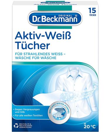 Dr. Beckmann Active White Wipes - Brilliant White with Every Wash | Anti-Greying | 6-Pack (90 Wipes) - International Shipping Available - Buy Online on GoSupps.com