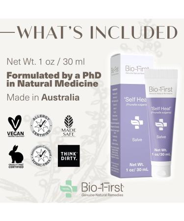 Self Heal Salve - Natural First Aid for Wounds Burns Cuts & Bug Bites | Aloe Vera | Non-Toxic Vegan Gluten-Free | 30 ml - Buy Online on GoSupps.com