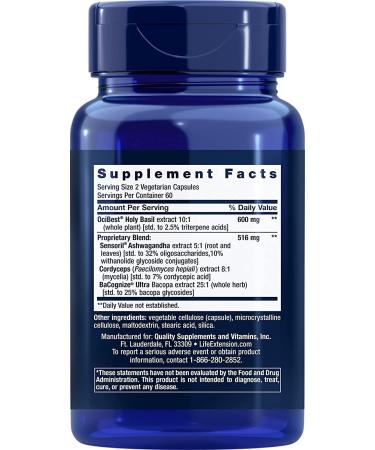 Life Extension Adrenal Energy Formula - 120 Vegetarian Capsules for Vitality & Stress Relief - Buy Online on GoSupps.com