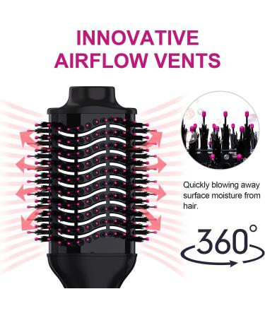 Lanboo 3 in 1 Hair Dryer Brush: Adjustable Temperature Hot Air Styler for Women - Hair Volumizer & Styling Tool for Short, Medium, Long Hair - Buy Online on GoSupps.com