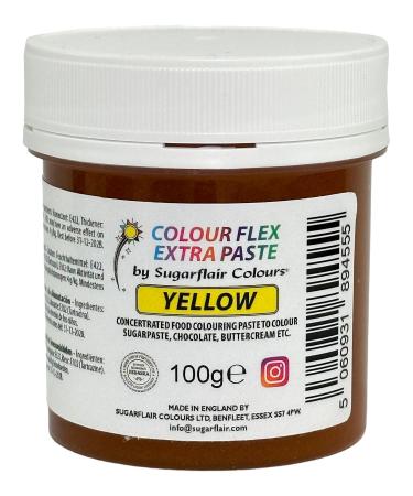 Colour Flex Yellow Extra Concentrated Food Colouring Paste Vibrant Edible Colour For Buttercream Chocolate Sugarpaste Icing Fondant Royal Icing Cake Mixes Batters and More - 100g