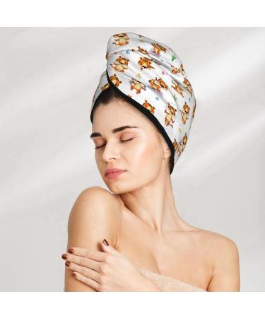 Hair Towel Wrap - Quick Drying Towel Turban with Button | Tigers Go in for Sports - Buy Online on GoSupps.com