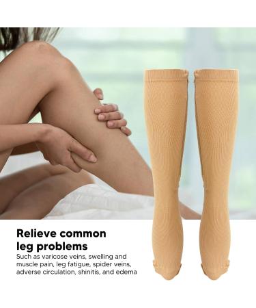 Buy Penrux Compression Socks with Zipper - 15-20 mmHg Medical Support Socks for Comfort & Skin Protection - S-M Skin Color - Buy Online on GoSupps.com