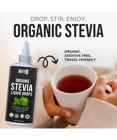 Organic Stevia Liquid Drops Zero Calorie Natural Sweetener for Coffee, Tea & Baking, Pure Stevia Extract, Keto Friendly, 1 fl oz, 228 Servings - Buy Online on GoSupps.com