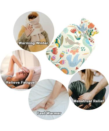 Naanle 1L Flower Birds Transparent Hot Water Bottle - Heat & Cold Therapy for Pain Relief Bed & Hand Warmers - Buy Online on GoSupps.com