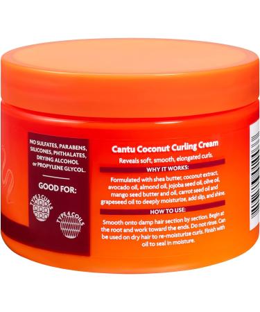 Cantu Coconut Curling Cream 340g - Hydrating Coconut Hair Cream - Buy Online on GoSupps.com